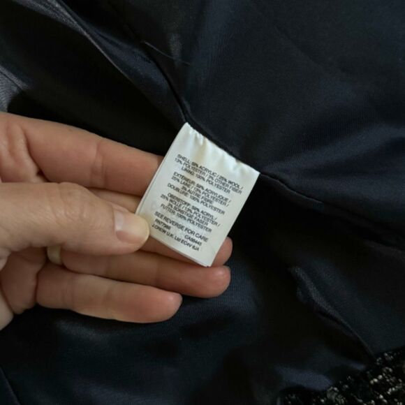 J. Crew Tweed Wool Blend Zip Front Swing Jacket - Raven Black | Size 6 - Picture 8 of 9